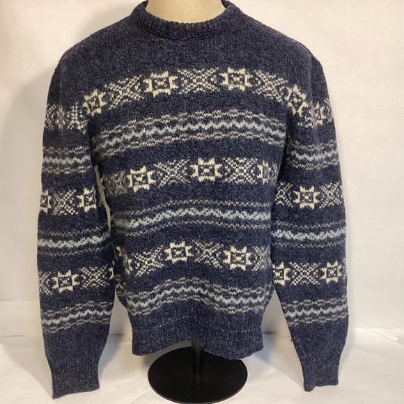 Fishermans style Wool Sweater Vintage Royal North Mills Mens size large - Picture 1 of 8